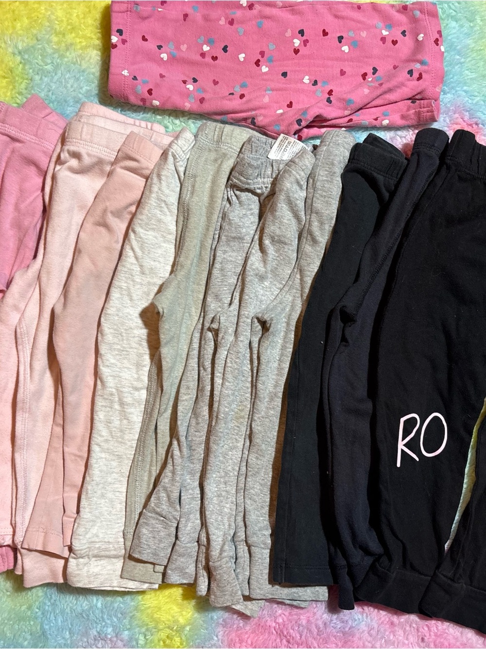 Toddler girl leggings- Pink, Light Pink, Gray, Black